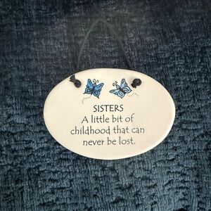Decorative Plaque with Blue Butterflies